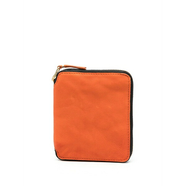 コムデギャルソン メンズ 紙入れ 付属品 Rectangle-shape leather wallet Orange