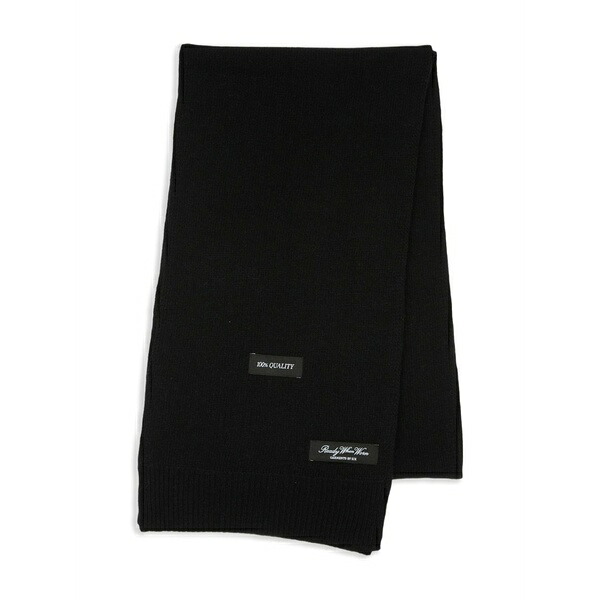 マルタンマルジェラ メンズ えり巻き・袈裟・えり巻き 付属物 Logo-patch wool scarf Black