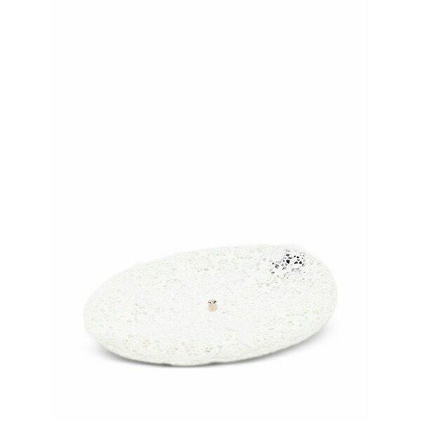メゾンミッシェル  レディース かぶり笠 添え物 Logo-plaque lace beret  White