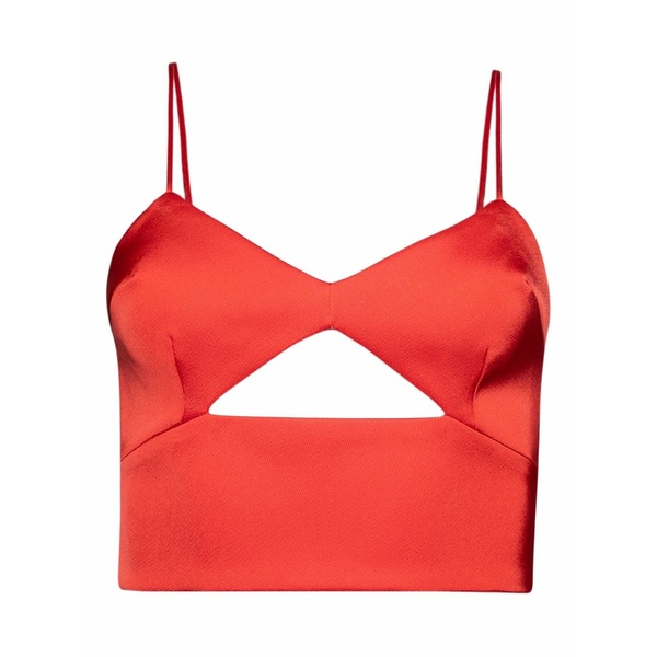 デヴィッド コーマ レディース カットソー トップス Cut-out spaghetti-straps top Red