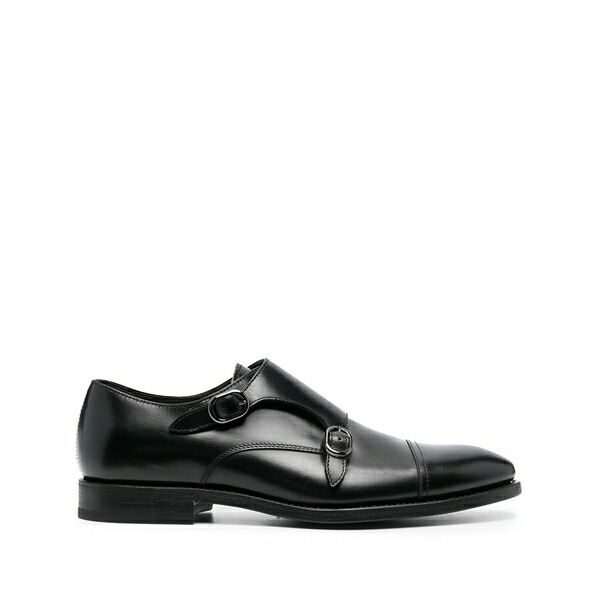 ヘンダーソン・ブラッコ メンズ 御召しものシューズ シューズ Side-buckle leather monk shoes  Black