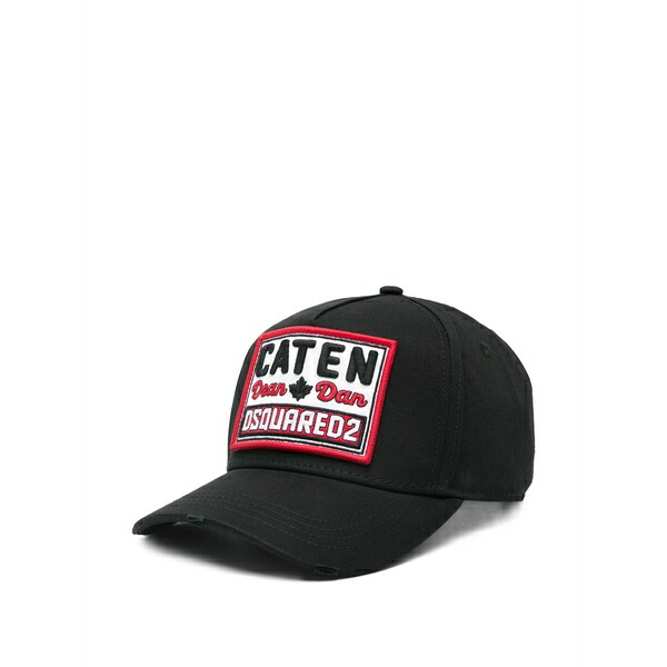 ディースクエアード メンズ かぶり笠 付属品 Patch baseball cap Black