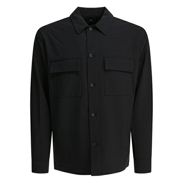 ヴィンス メンズ ジャケット&ブルゾン アウター Button-down pocket shirt Black|asty