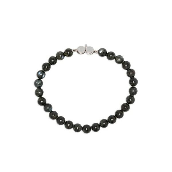 トム白木 メンズ ブレスレット・バングル・アンクレット 付属物 Larvikite sterling-silver bracelet Black