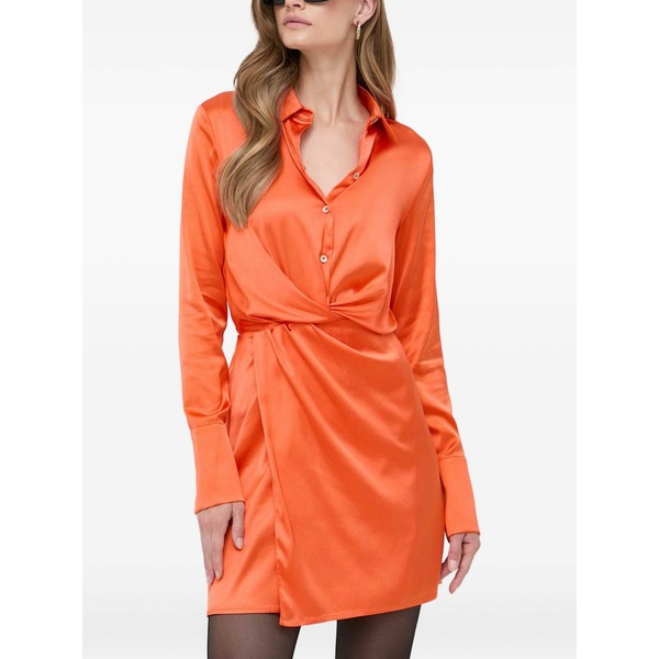 パトリツィア ペペ レディース ワンピース トップス Buttoned twist-detailed mini dress Orange|asty