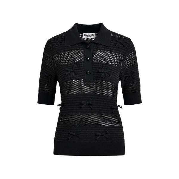 エッセンシャルアントワープ レディース スポーツシャツ トップス Bow polo top Black
