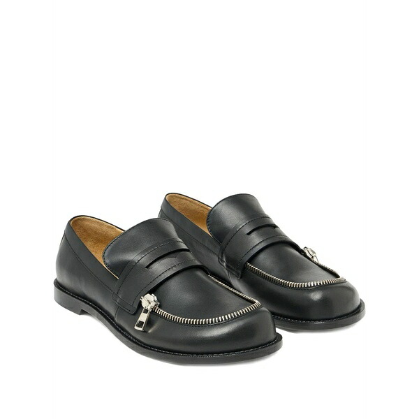 J.W.アンダーソン レディース スリッポン・ローファー シューズ Zip-detail penny loafers Black