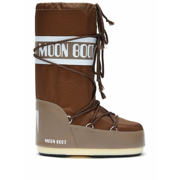 お月さまブーツ メンズ ブーツ シューズ Icon logo-tape snow boots Brown