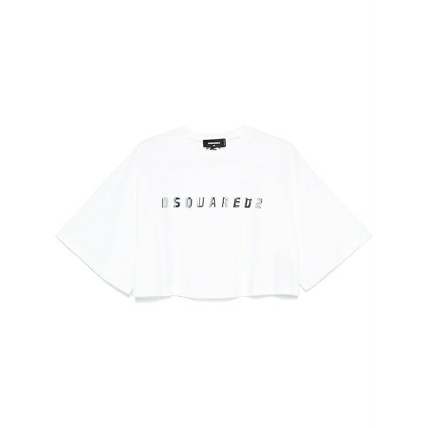 ディースクエアード レディース プルオーバー トップス Cropped t-shirt White