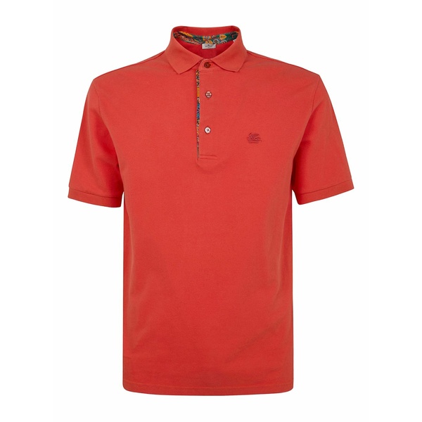 エトロ メンズ ポロシャツ トップス Logo-detail short-sleeve polo shirt Red｜asty