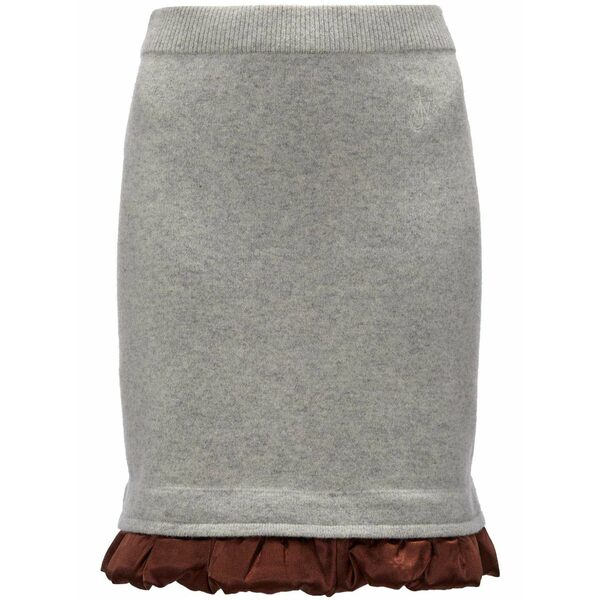 J.W.アンダーソン レディース スカート ボトムス Satin-trimmed mini skirt Grey｜asty