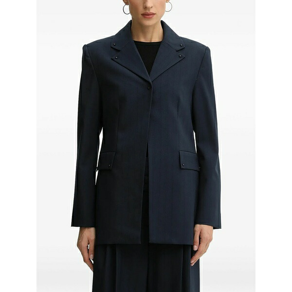 スティーヌ・ゴヤ レディース ジャケット＆ブルゾン アウター Studded-pocket blazer Blue｜asty