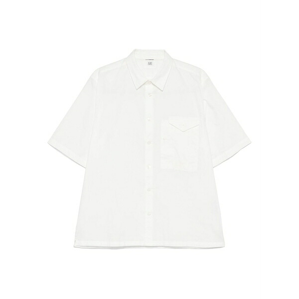 シーピーカンパニー メンズ シャツ トップス Short-sleeves shirt White|asty