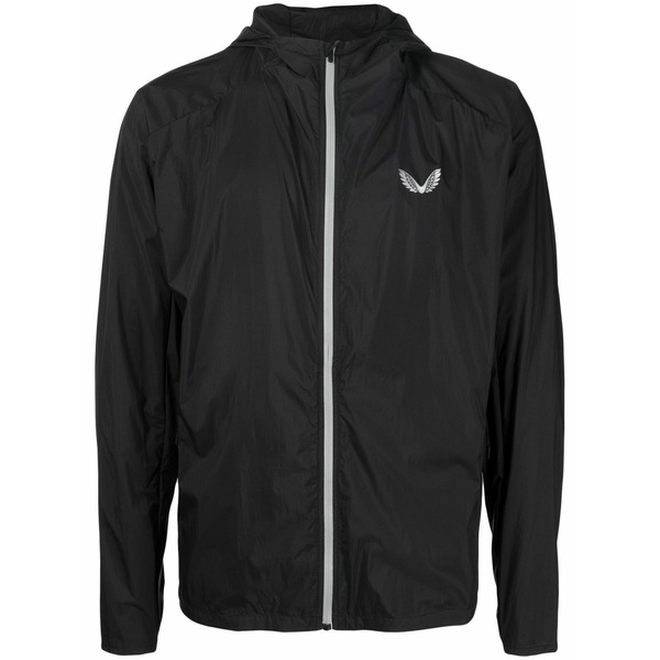 カストレ メンズ 上衣＆上衣 アウター Logo-print hooded jacket Black