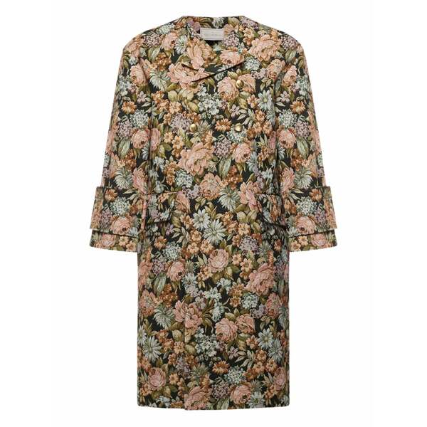 ピエール=ルイ・マシア メンズ コート アウター Floral-print double-breasted coat Neutrals|asty