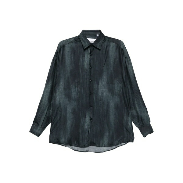 コスチュームメイン メンズ シャツ トップス Abstract-print long-sleeve shirt Blue|asty