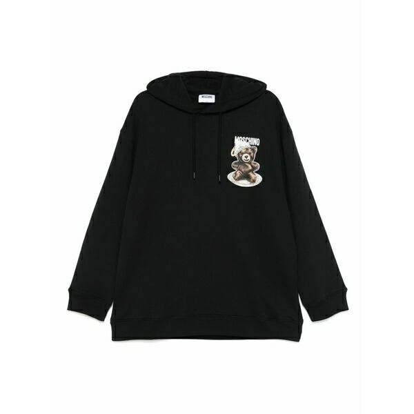 モスキーノ レディース パーカー・スウェットシャツ アウター Bear hoodie Black