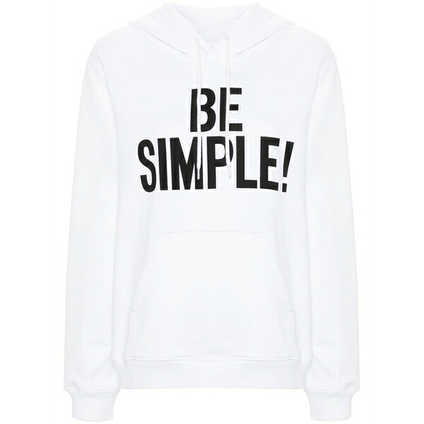 モスキーノ レディース パーカー・スウェットシャツ アウター Slogan-print organic-cotton hoodie White