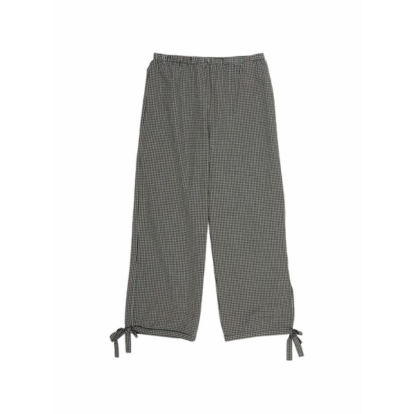 ビンバ イ ローラ レディース カジュアルパンツ ボトムス Gingham-pattern cuff-tie trousers Black