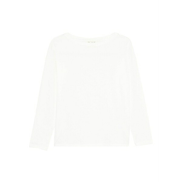 マリア レディース Tシャツ トップス Boat-neck t-shirt White｜asty