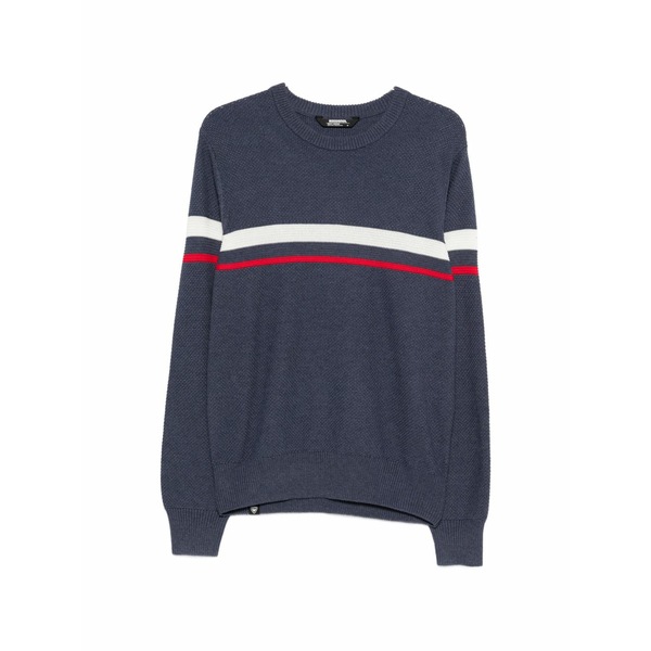 ロシニョール メンズ 編み物\u0026プルオーバー アウター Striped crew-neck sweater Blue