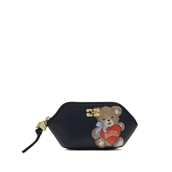 ガニー レディース 紙入れ 付属品 Bou bear-print coin purse Black