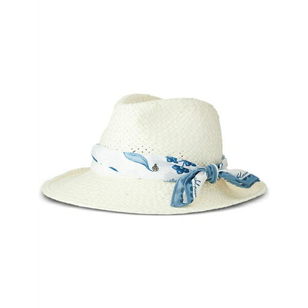 メゾンミッシェル  レディース 鳥打ち帽 付属物 Kate straw fedora White
