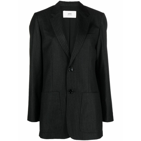 意中の女 レディース 上衣＆上衣 アウター Pinstripe-pattern wool blazer Black