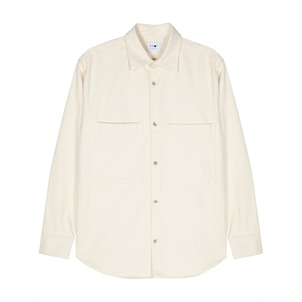 エヌエヌ77 メンズ シャツ トップス Freddy long-sleeve cotton shirt Neutrals