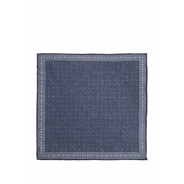 イレブンティ メンズ マフラー・ストール・スカーフ アクセサリー Polka dot pocket square Blue|asty