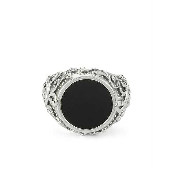 エマニュエレ ビコッキ メンズ 輪っか 佩び物 Arabesque onyx ring Silver
