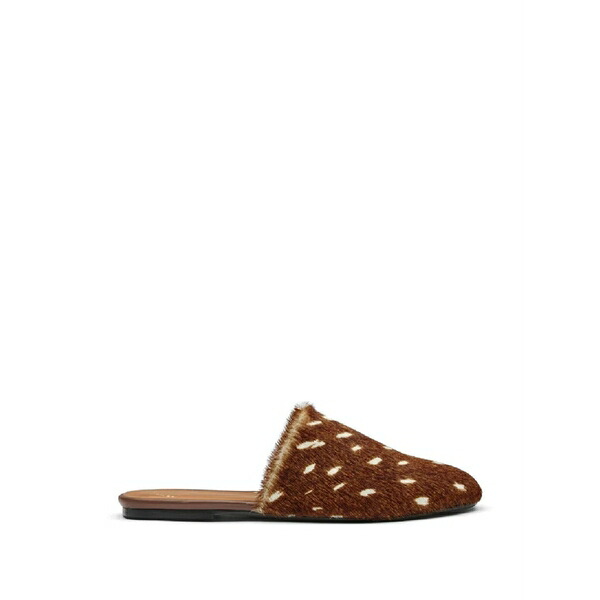 エーティーピー 制作室 レディース サンダル シューズ Forcola animal-print mules Brown