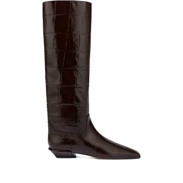 光の都市一つ星の州 レディース ブーツ シューズ Croco-embossed leather boots Brown