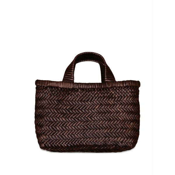 マネビ レディース ハンドバック 御徒面子 Sunset woven mini tote bag Brown