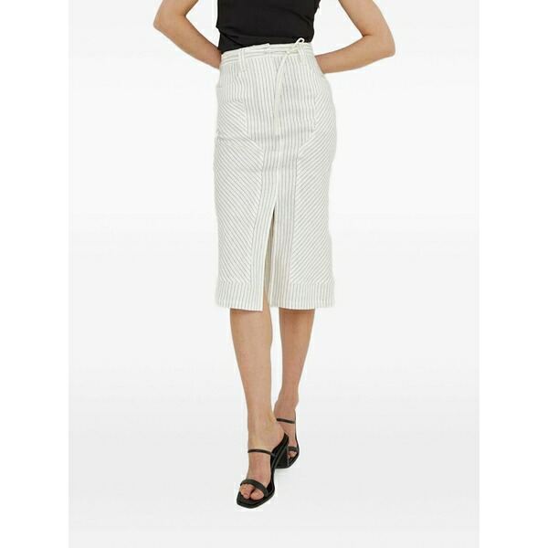デイ・ビルゲール・エ・ミッケルセン レディース スコート ボトムス Striped tie MIDI skirt White