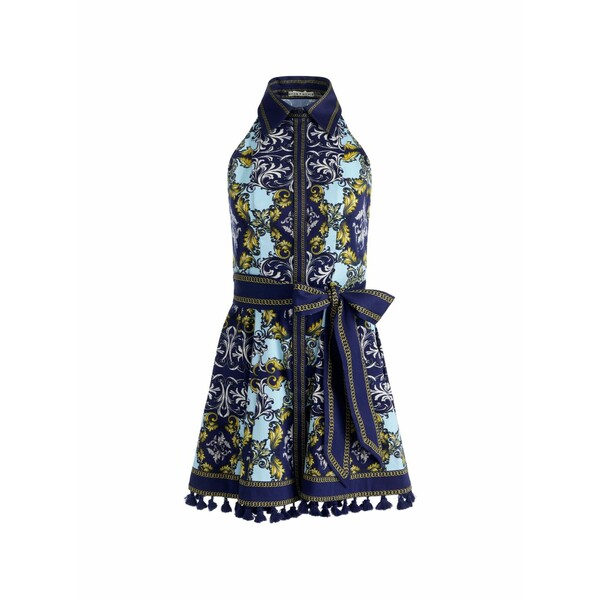アリス アンド オリビア レディース 衣装 トップス Baroque-print halterneck dress Blue