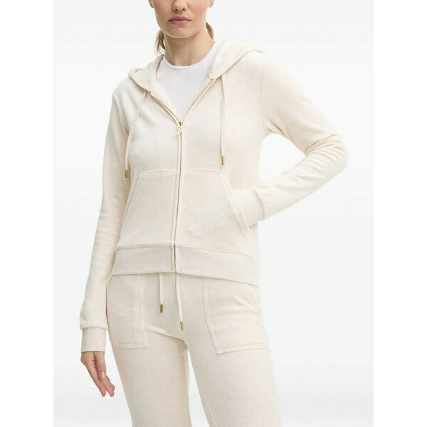 ジューシークチュール レディース パーカー・スウェットシャツ アウター Hooded zip hoodie Neutrals