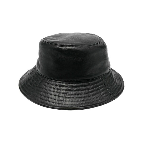 ドローミー レディース 鳥打ち帽 付属物 Leather bucket hat Black