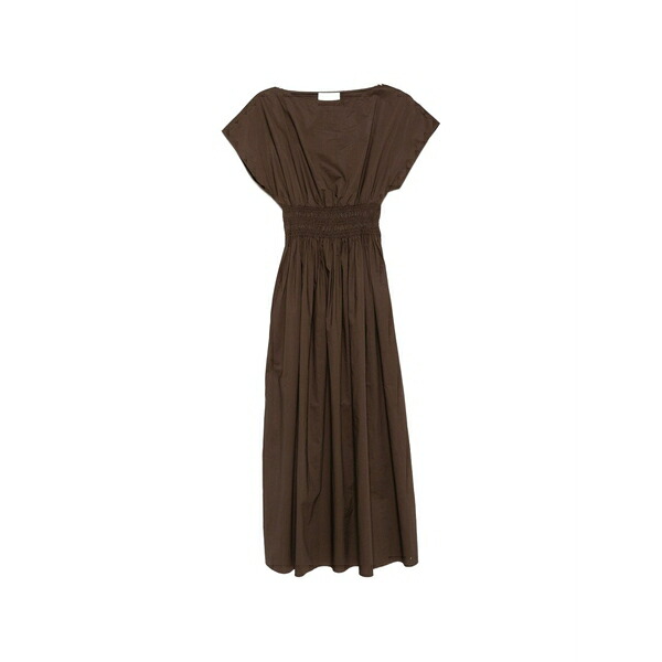 マトー レディース 衣裳 トップス Shirred-waist MIDI dress Brown