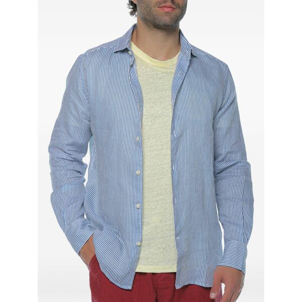 エムシーツーセイントバース メンズ シャツ トップス Pamplona striped-pattern shirt Blue｜asty