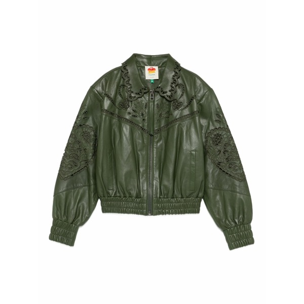 農園 リオ レディース 上衣＆上衣 アウター Richelieu heart embroidered jacket Green