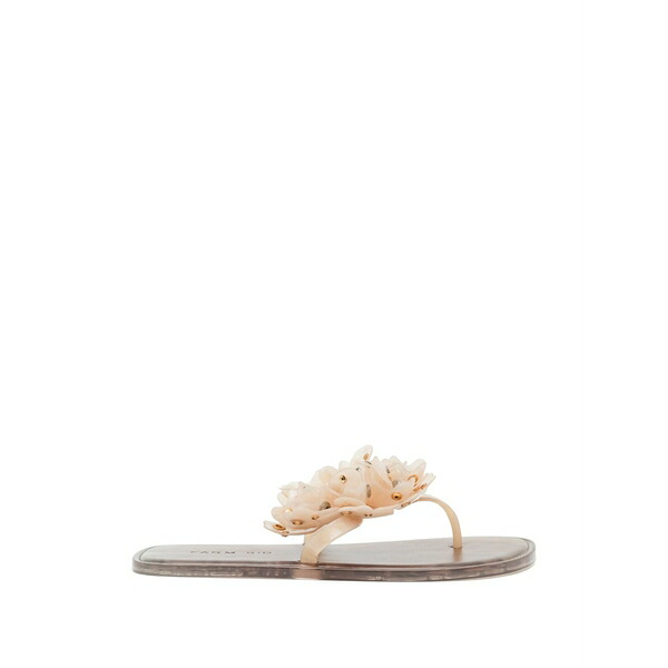 耕園 リオ レディース サンダル シューズ Floral-embellished flip flops Neutrals