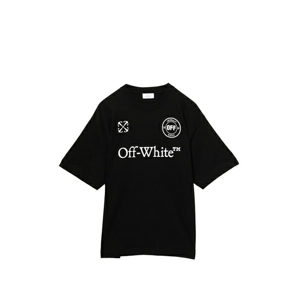 象牙色 メンズ ティーシャツ トップス Logo-print t-shirt Black
