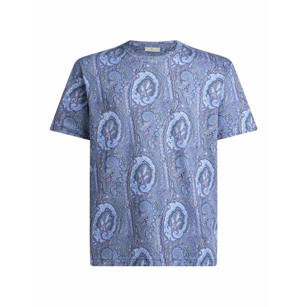 エトロ メンズ ティーシャツ トップス Floral paisley cotton t-shirt Blue