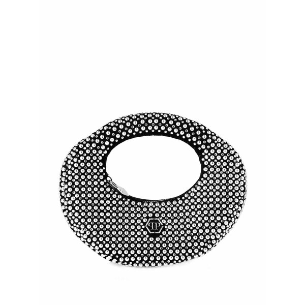 フィリッププレイン レディース トートバッグ バッグ Oval stud-embellished tote bag Black｜asty