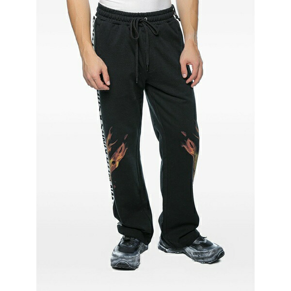 スビ メンズ 心地好いズボン下 ボトムス Kings synthesis flame-print track pants Grey