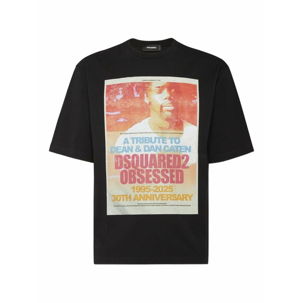 ディースクエアード メンズ プルオーバー トップス Graphic-print t-shirt Black