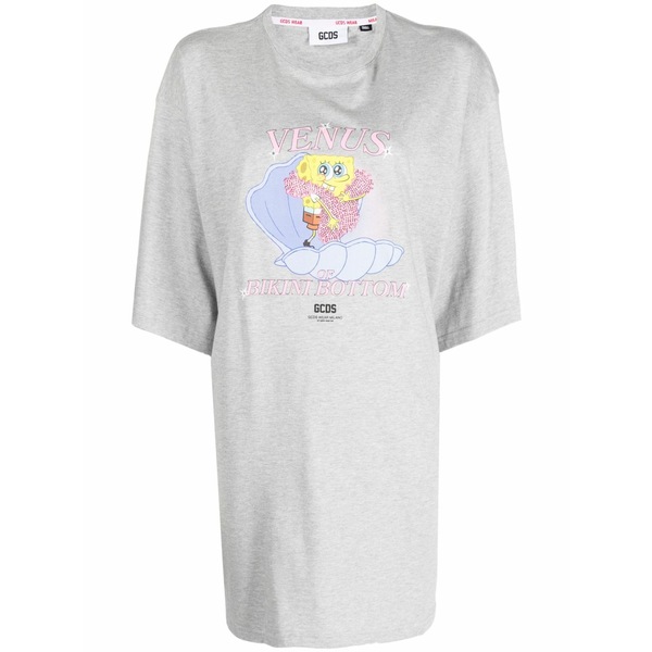 ジーシーディーエス レディース 衣裳 トップス X spongebob printed cotton-jersey t-shirt dress Grey