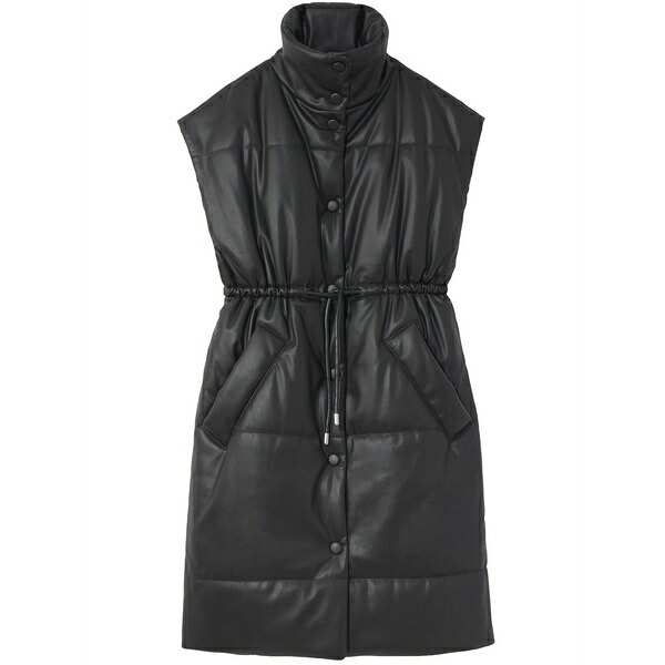 プロエンザ スクーラー 白いこと 付け札 レディース 厚地の外套 アウター Padded faux-leather gilet Black