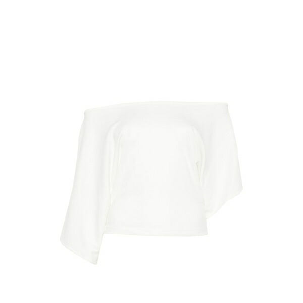 ミスビヘイブ レディース ティーシャツ トップス Holywood baby draped top White